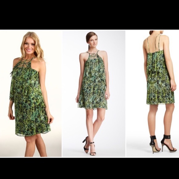 BCBG size XS dress in green and black. a line dress. Above the knee - Picture 6 of 8